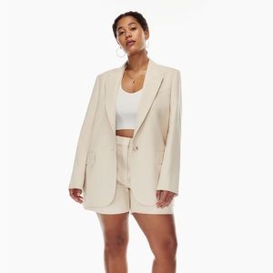 Aritzia Wilfred Cream Linen Oversized Blazer, Size XXS